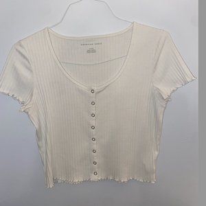 American Eagle Fitted White Blouse